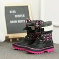 thumbnail image 3 of Dream Pairs Toddlers Kids Boys Girls Winter Snow Boots Waterproof Outdoor Shoes KMONTE-1 BLACK/FUXIA Size 11, 3 of 6