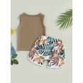 thumbnail image 4 of Wassery Baby Boys Girls Shorts Sets 6M 12M 18M 24M Infant Summer Beach Outfits Vest Round Neck Tops + Tree Print Short, 4 of 7
