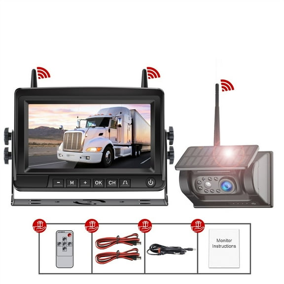 7'' Wireless Magnetic Mounted Backup Camera Car Monitor Display For Truck Rear View Reverse Camera Portable IR Night Vision ,Easy Installation& Fit All Vehicles