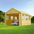 thumbnail image 5 of ADVANCE OUTDOOR 10x20 ft Heavy Duty Carport with Roll-up Ventilated Windows & Removable Sidewalls Car Canopy Garage Boat Shelter Party Tent, Adjustable Height from 9.5ft to 11ft, Beige Yellow, 5 of 12