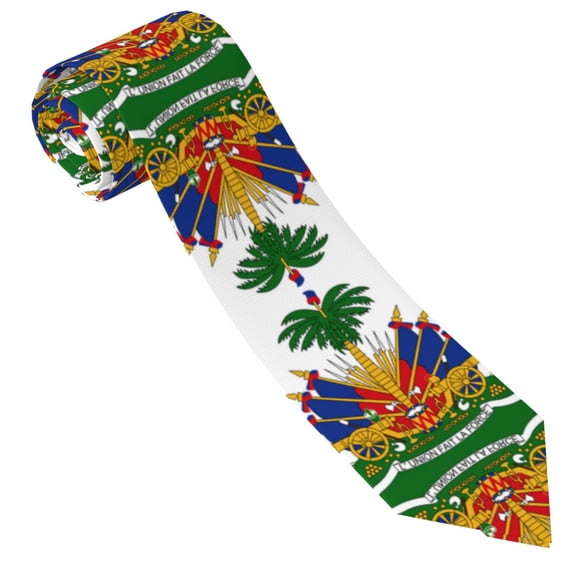 Coat Of Arms Of Haiti Tie For Men Funny Neckties Fashion Gentleman Soft Comfortable Ties