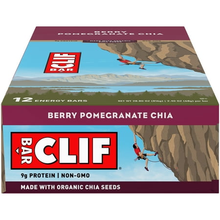 Clif Bar, Berry Pomegranate Chia, 2.4 Oz, 12 Ct, Energy