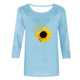 thumbnail image 4 of Camisetas Casuales de las Mujeres de Moda Impresa 3/4 Mangas Blusa Cuello Redondo para el Hogar Y Diario, 4 of 4