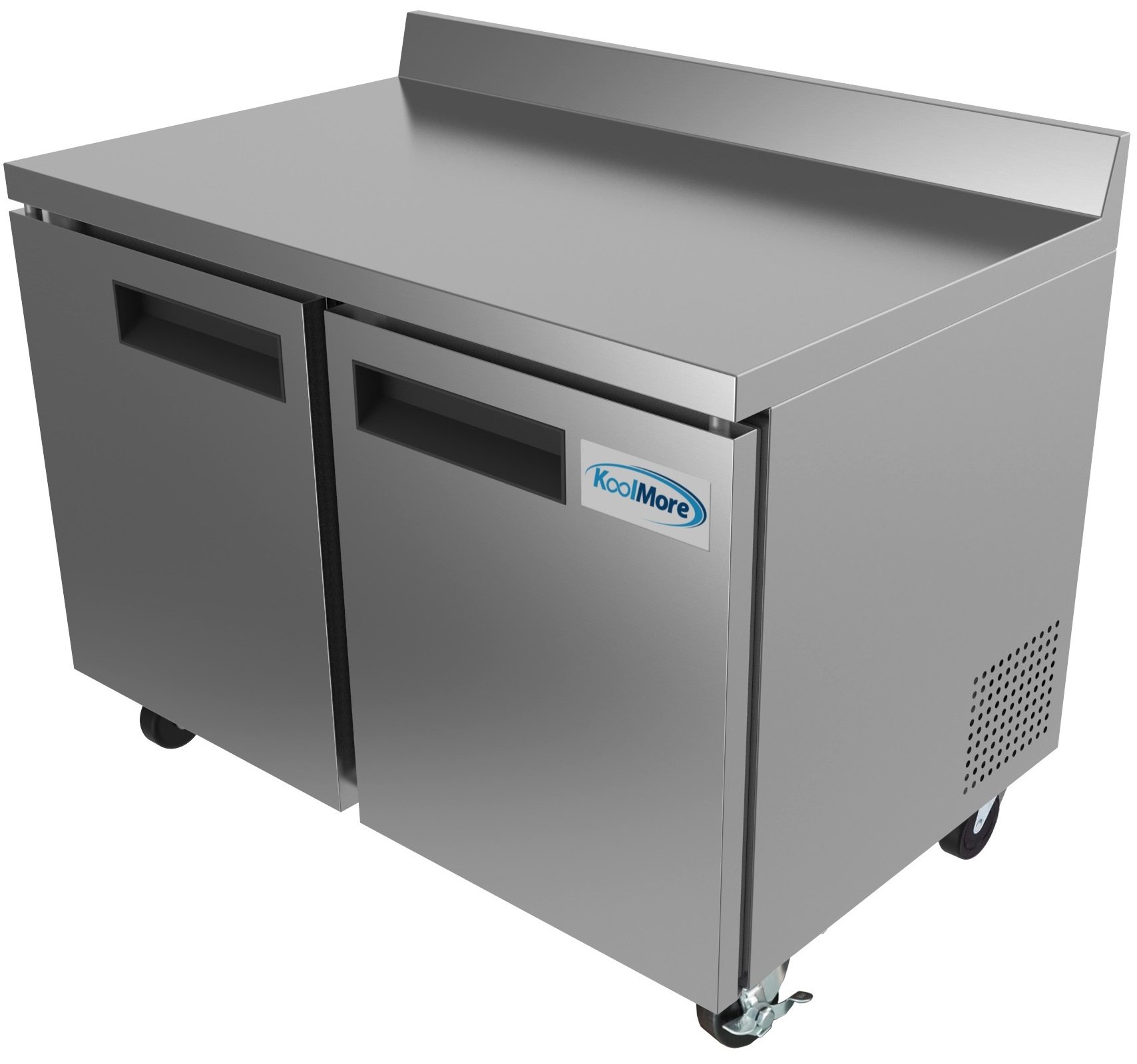 KoolMore 48 in. Commercial Two Door Worktop Refrigerator in Stainless Steel,  12 Cu. ft.