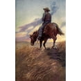 thumbnail image 2 of Dunton, William 13x18 Black Ornate Wood Framed with Double Matting Museum Art Print Titled - Horse in Sunset from Winston of the Prairie 1907, 2 of 4
