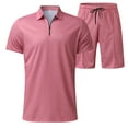 thumbnail image 2 of Vedolay Mens Short Set Men's Summer Shirt & Shorts Set Two Piece Casual Sports Outfits,Blue M, 2 of 3