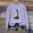 thumbnail image 2 of Uootdi Gift Long Sleeve Shirts for Women Crew Neck Halloween Witch Graphic Print Sweatshirts Oversized Fit Holiday Casual Pullover Tops, 2 of 6