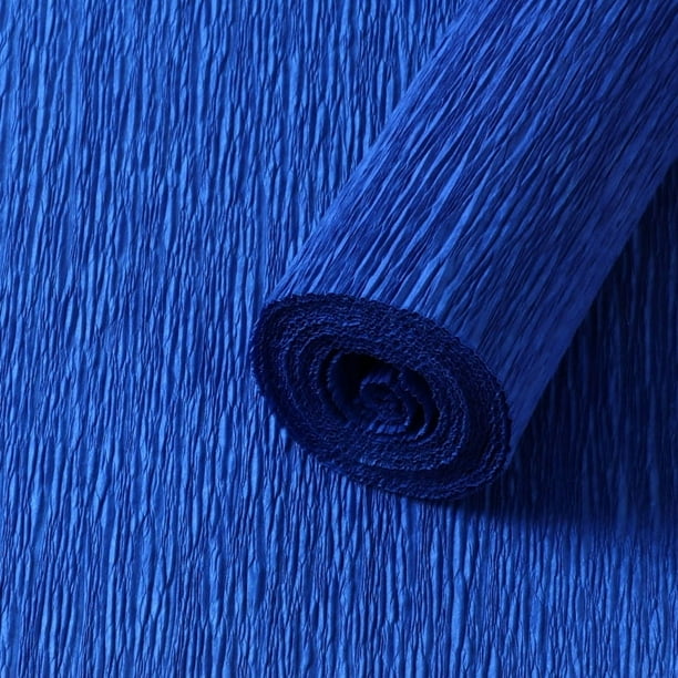XmhyTop-A 2 rollos de papel crepé de 250 x 50 cm, ideal para decoración de fiestas, manualidades y suministros de bricolaje, color azul oscuro.