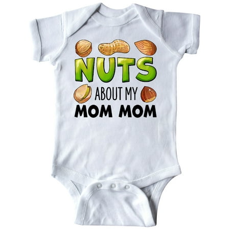 

Inktastic Nuts About My Mom Mom Peanut Almond Pistachio Gift Baby Boy or Baby Girl Bodysuit