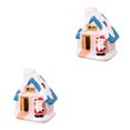 thumbnail image 1 of mmirethe Resin Christmas Scene Snow House LED Desktop Set Village Decoration House Santa 2Set, 1 of 1