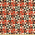 thumbnail image 1 of Geometric Fabric by the Yard, Repetitive Pattern of Mosaic Inspired Triangles and Squares, Decorative Upholstery Fabric for Sofas and Home Accents, Burnt Sienna Multicolor by Ambesonne, 1 of 4