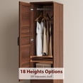 thumbnail image 4 of M optimized 72" Armoire Wardrobe Closet with 2 Doors, Wooden Wardrobe Cabinet with Hanging Rod, Narrow Tall Clothing Armoire Cabinet with 18 Adjustable Shelves for Clothes, Bedroom, 4 of 8