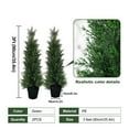 thumbnail image 2 of Artificial Cedar Topiary Trees 3ft, 2-Piece UV Protected Faux Plants, Potted Outdoor Decor for Front Porch Patio, 2 of 9