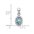 thumbnail image 2 of White Sterling Silver Charm Pendant Diamond Swiss Blue Topaz Oval 16 mm 7, 2 of 3