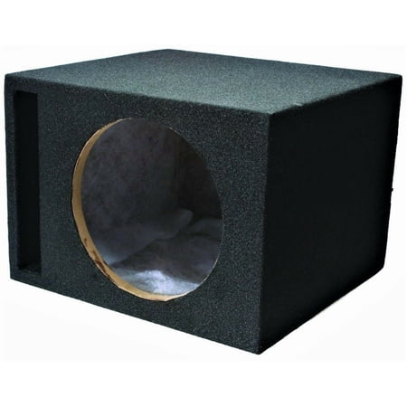 ABSOLUTE USA Single 10 Vented Ported 3/4 MDF Car Subwoofer Enclosure Sub Box
