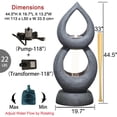 thumbnail image 6 of Water Fountain 2 Tired Modern Indoor Floor Standing Outdoor Fountain with Lights for Garden Patio Backyard Porch Home Art Decor, 6 of 7