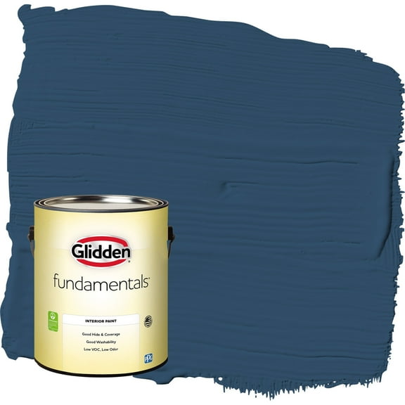 Glidden Fundamentals Blueberry Pie / Blue Semi-Gloss Interior Paint, 1 Gallon
