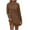 Coffee, variant on Npasoilc Dresses for Women Long Sleeve Round Neck Back Pleated T-Shirt Dresses with Pockets Lightweight Breathable Casual Daily Sweatshirt Dresses