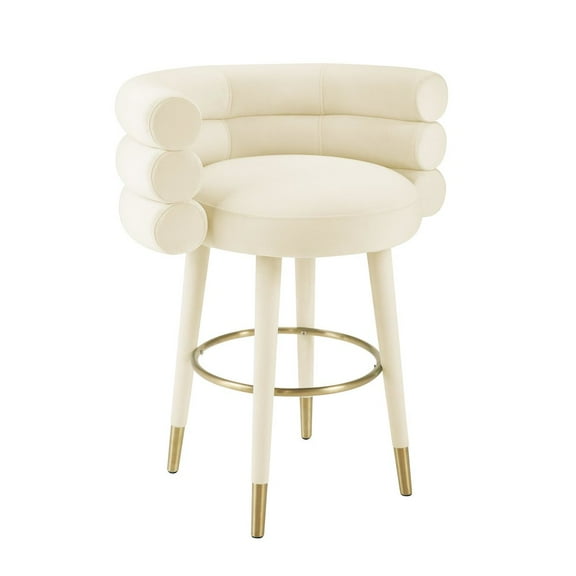 TOV Furniture Betty Cream Velvet Counter Stool