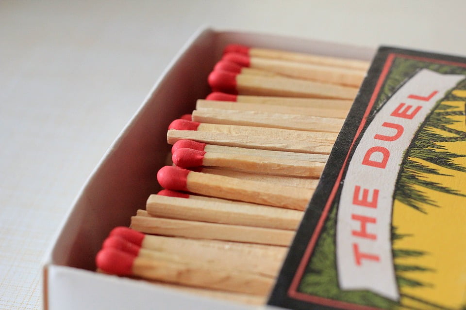 Fire Matchbox Kindle Match Matches Sticks12 Inch BY 18 Inch Laminated