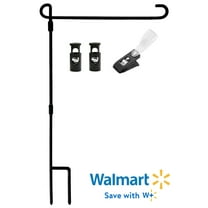 Yileqi Garden Flag Stand, Premium Garden Flag Pole Holder Metal Powder-Coated Weather-Proof Paint with Clip and Two Spring Stoppers, Without Flag