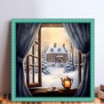 thumbnail image 2 of Hilo de Algodón Cgtredaw Bordado Punto Cruz Escena Nieve y Ventana Impresa 11CT 50x50cm, 2 of 9