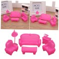 thumbnail image 2 of WHAMVOX Plastic Sofa and Table Set Rosy Color Furniture Accessories with Easy Installation, 2 of 8
