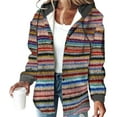 thumbnail image 2 of Womens Jackets Winter Plaid Sherpa Lined Fluffy Coat Puffy Classic Loose Button Down Outerwear Multicolor L, 2 of 3