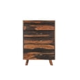 thumbnail image 2 of 36" Dark Brown Solid Wood Live Edge Five Drawer Standard Chest, 2 of 8