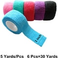 thumbnail image 2 of Paquete de 6 vendas cohesivas de 1 pulgada, autoadhesivas, para veterinarios, transpirables, para muñeca, tobillo, deportes, envoltura de tatuajes (5 yardas, negro) oso de fresa Electrónica, 2 of 6