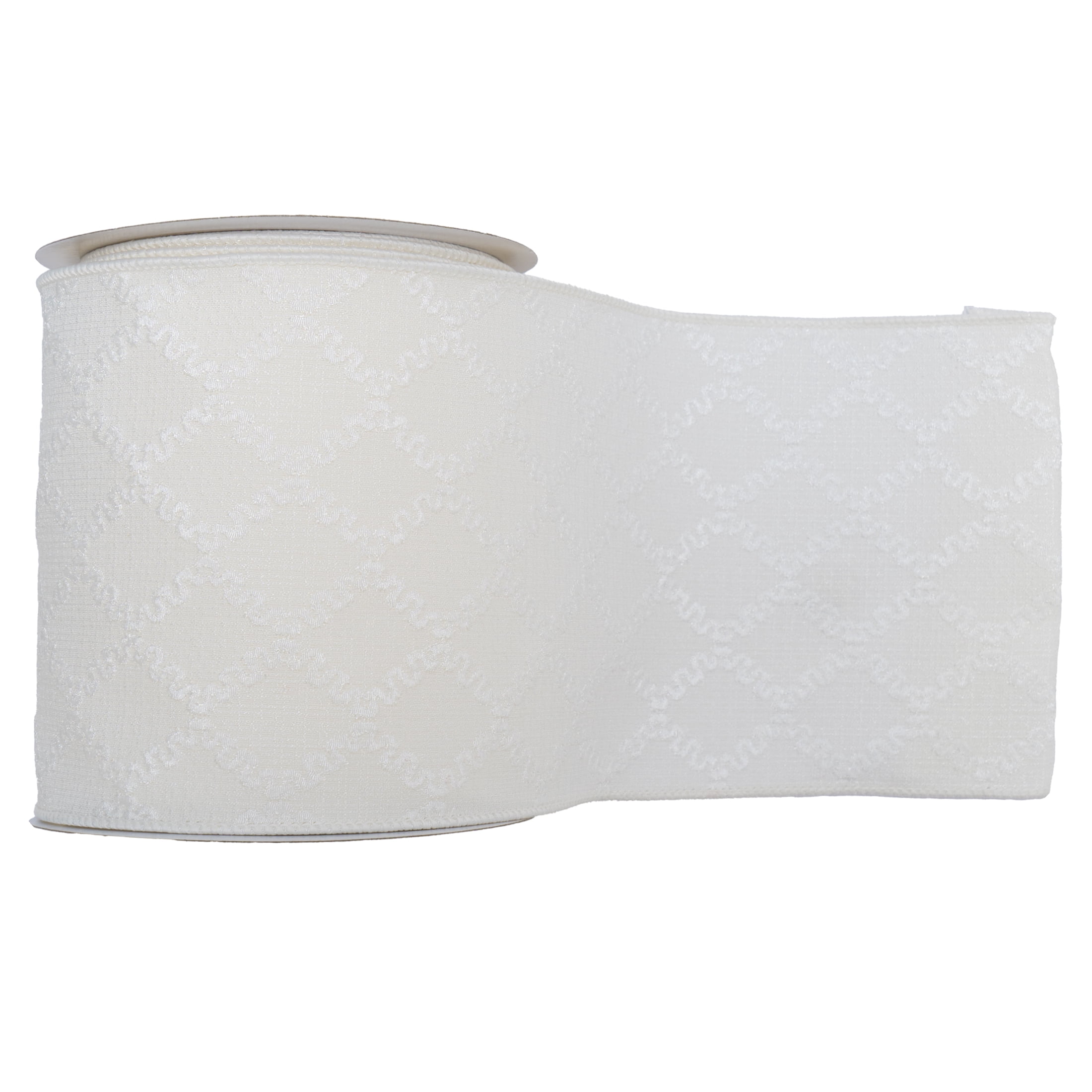 My Texas House White Christmas Ribbon, 5" x 20'