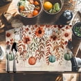 thumbnail image 6 of Fall Leaves Pumpkin Placemats Set of 1 Flowers Farmhouse Heat Insulated Linen Place Mats, Washable Stain-Proof Table Mats for Dining Tables Holiday Decor 13x19inch, 6 of 9