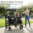 thumbnail image 3 of LINLUX Wagon Stroller for 4 Kids, Stroller Wagon 4 Seats w/Adjustable Handle, Detachable Tray, Green, 3 of 10