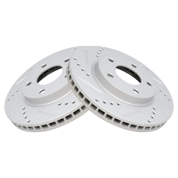 TRQ Front Performance Brake Rotors Set Premium G-Coated Fits Select 2007-2012 Dodge Caliber 2008-2017 Mitsubishi Lancer