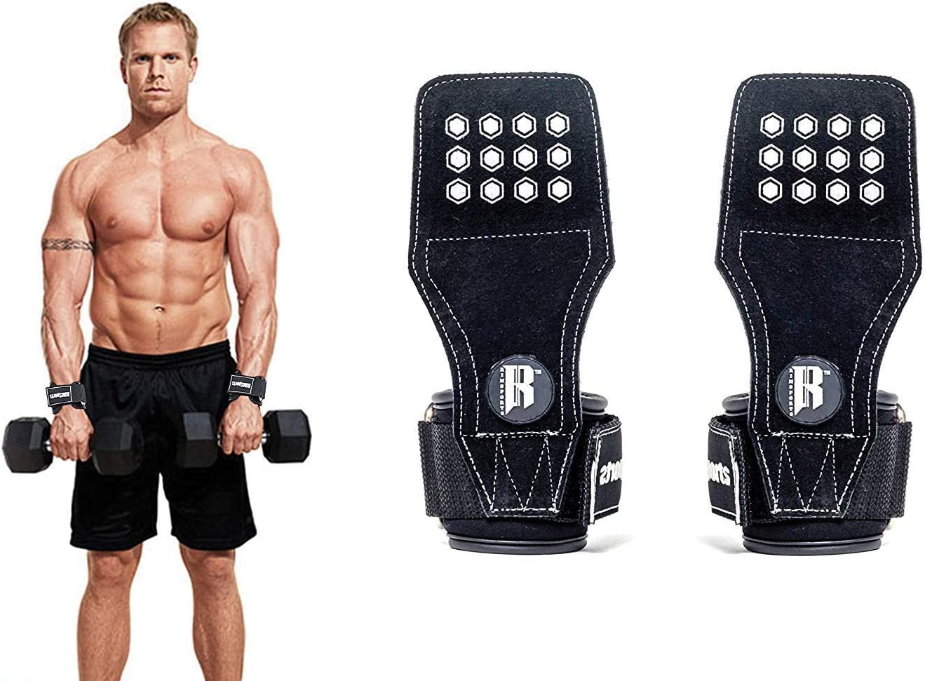 RIMSports Gym Weight Lifting Grips Straps Training Wrist Support for