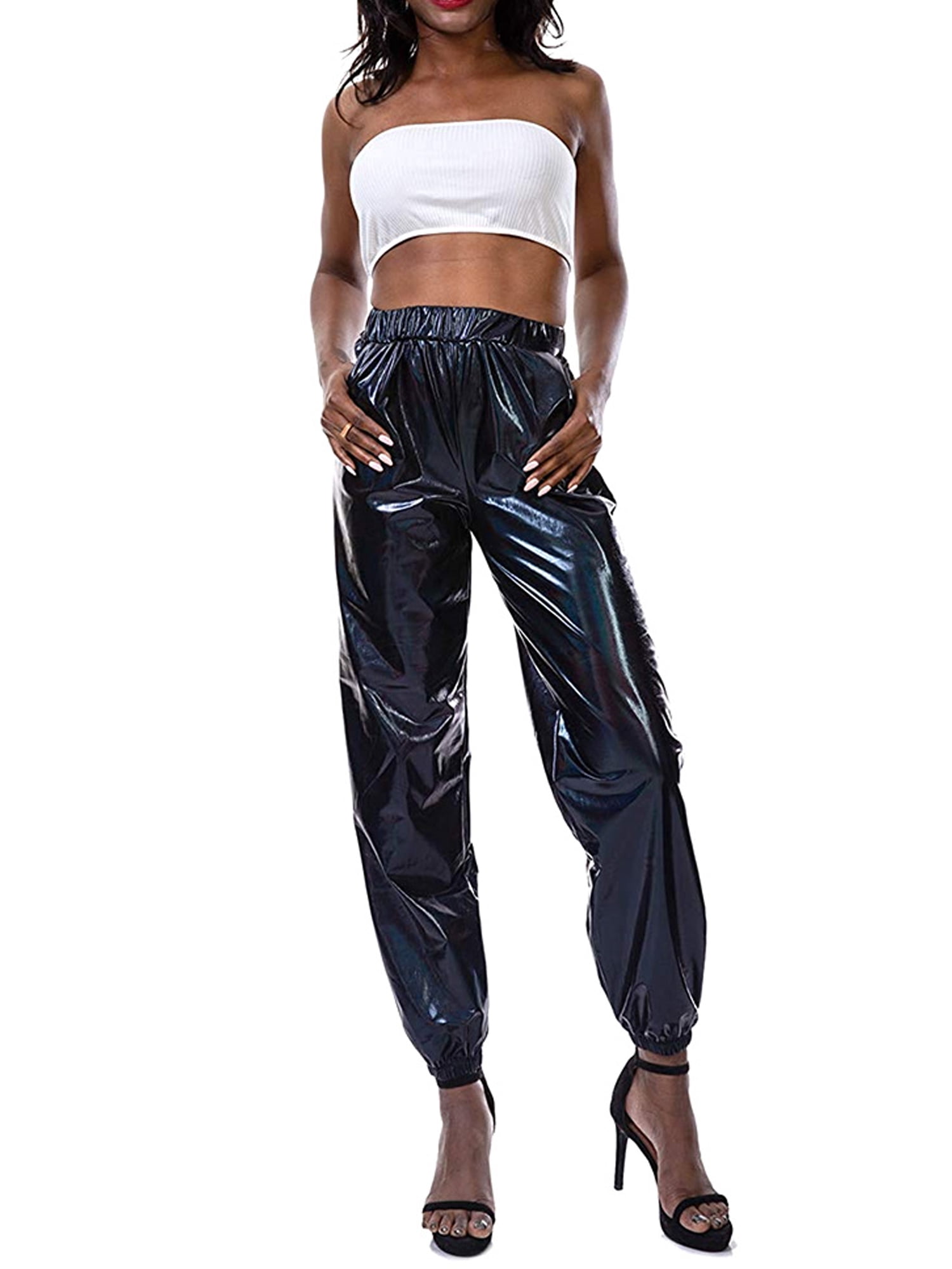 metallic jogger pants