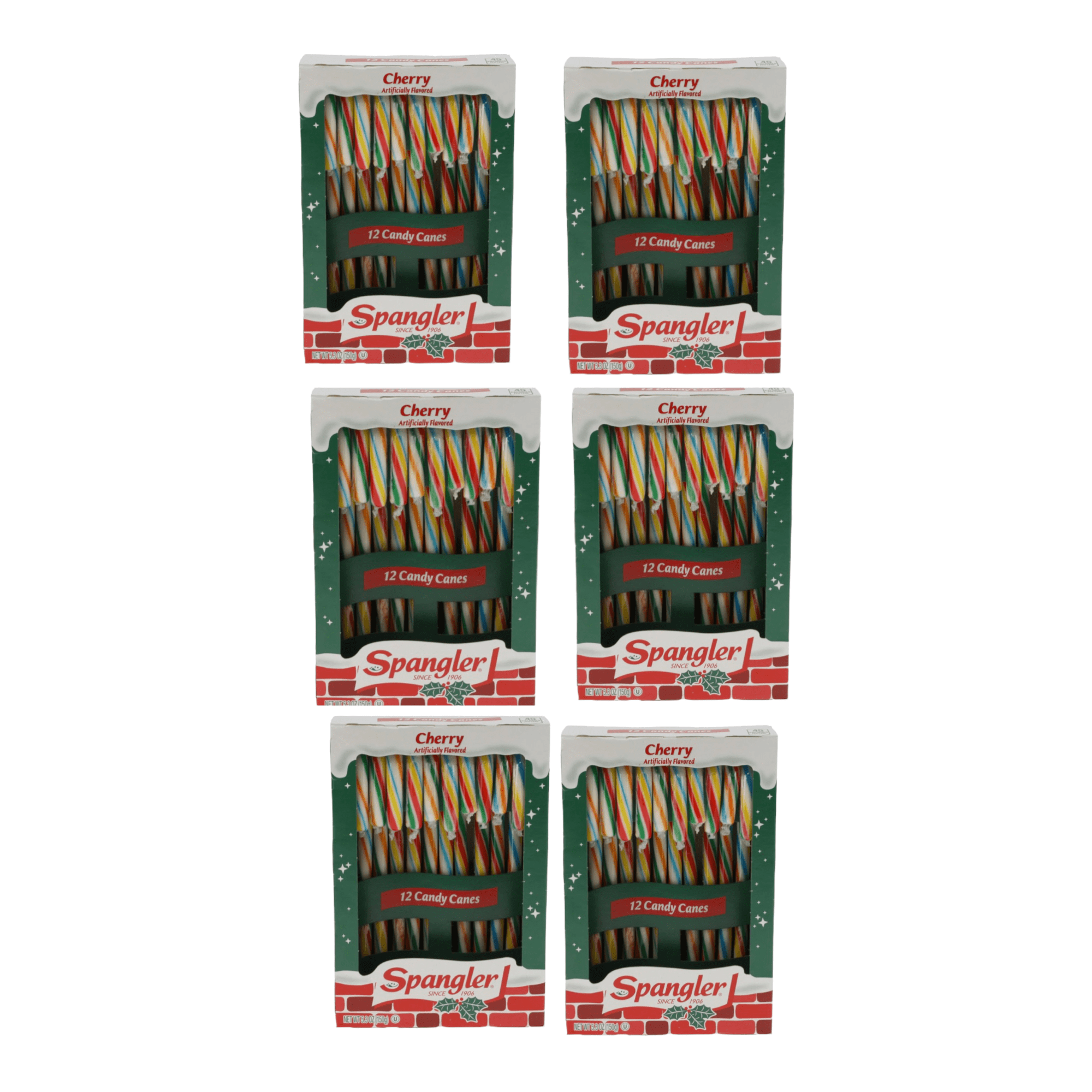 IOS Holiday Fun Colors Edible Candy Canes Cherry Flavored (Bundle With