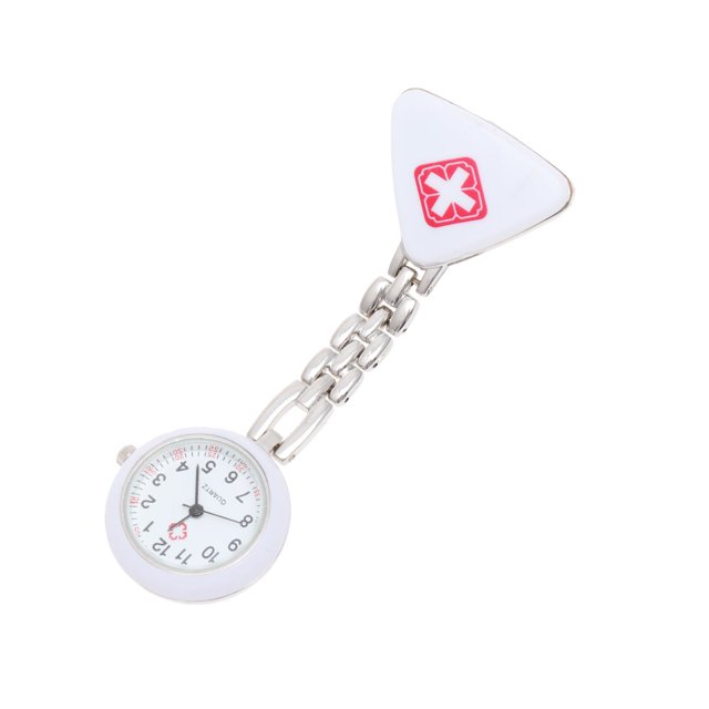 1 Pce Infirmière Supe Montre Médicale Triangle à la Mode Montre Médicale Infirmière Montre Suspendue Rétro Montre de Poche Montre Cadeau (Blanc)