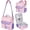 Pink&purple, variant on Zipper Binder 3 Ring 3 Inch with Shoulder Strap, Large Binder Backpack with Zipper Fits 13 Inch Laptop for Office, 700 Sheets Capacity,Gray&Yellow