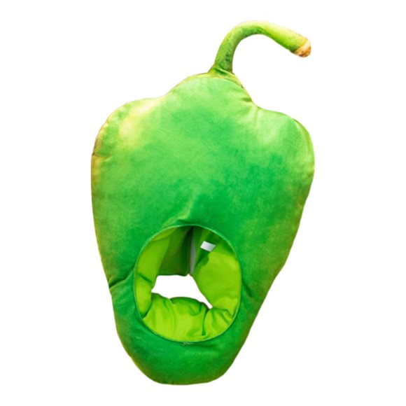 Gorro de peluche con forma de pimiento, ideal para adultos. Perfecto para fiestas, bailes de máscaras y graduaciones. Verde