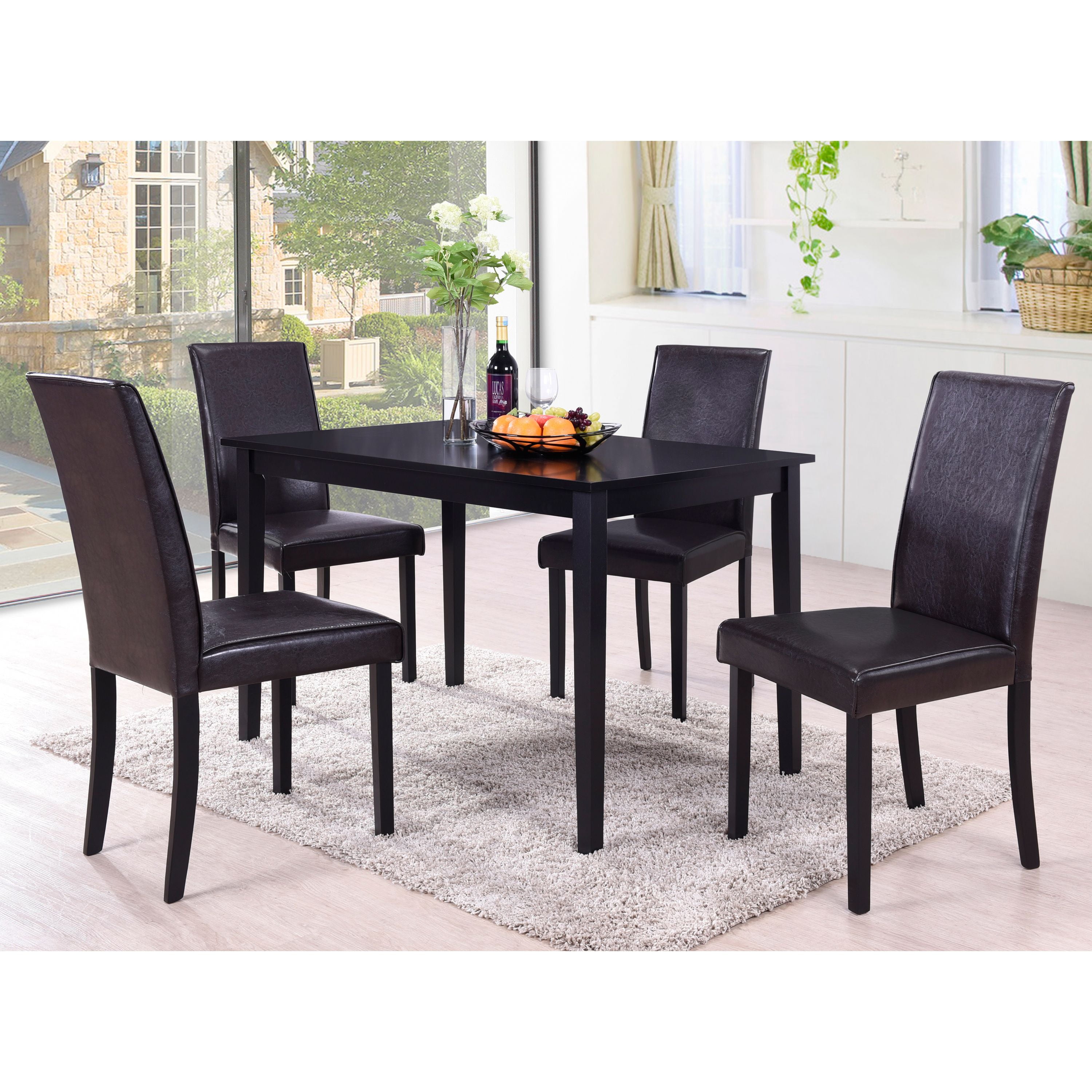 Best Master Furniture's Melisa 5 pcs Dining Set with Brown Color Chairs