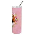 thumbnail image 3 of Basset Hound Pink Flowers Double Walled Stainless Steel 20 oz Skinny Tumbler, 3 of 3