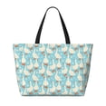 thumbnail image 2 of Xecao White Geese and Flower for versatile beach bag for women includes zipper pockets and waterproof material, ideal for vacations and adventures., 2 of 7