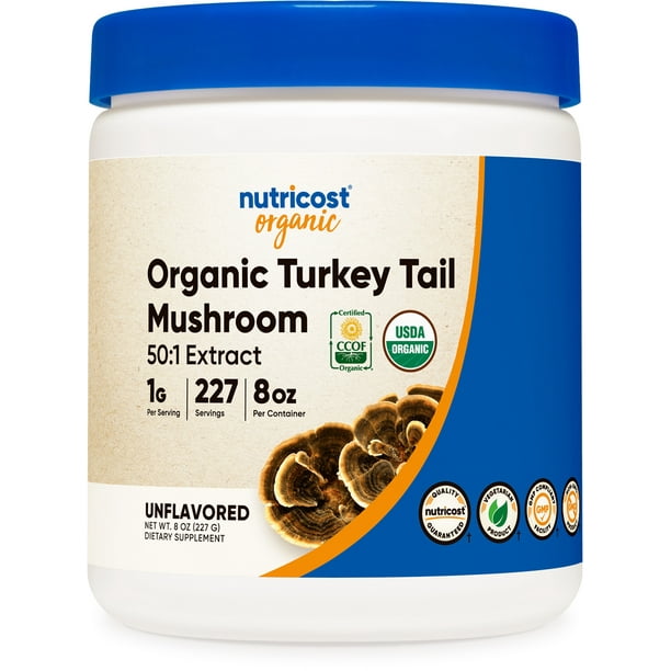 Nutricost Organic Turkey Tail Mushroom Powder 8 oz, 501 Extract, Supplement