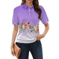 thumbnail image 5 of Uooqdmx Polo Shirts for Women, Womens Polo Shirts Short Sleeve, Dressy Tops for Women, Ladies Polo Shirts with Collar, Womens Work Tops, Purple XL, 5 of 7