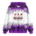 thumbnail image 4 of Tfken Children Girls Hoodies Christmas Santa Print Hooded Long Sleeve Fashion Tops Soft Sweatshirt Purple Size 10-12 Years, 4 of 4