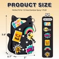 thumbnail image 2 of Gynky Cat Silicone Case with Keyring for Touchland Hand Sanitizer Mist Case 1FL. OZ, With Cute 6 Charms Accessory, Black, 2 of 7