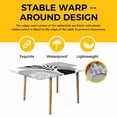 thumbnail image 4 of Grey Boho Geometric Table Cloths for 6 Foot Rectangle Tables, Vintage Ethnic Abstract Lines Leaves Patio Waterproof Elastic Fitted Tablecloths, Washable Rectangular Table Cover for Camping, 4 of 8