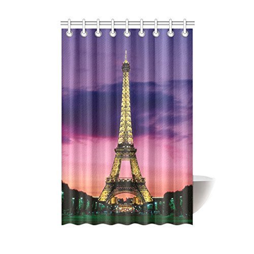 ABPHQTO Cortina de ducha de la Torre Eiffel de París Cortina de ducha impermeable 120x180 cm