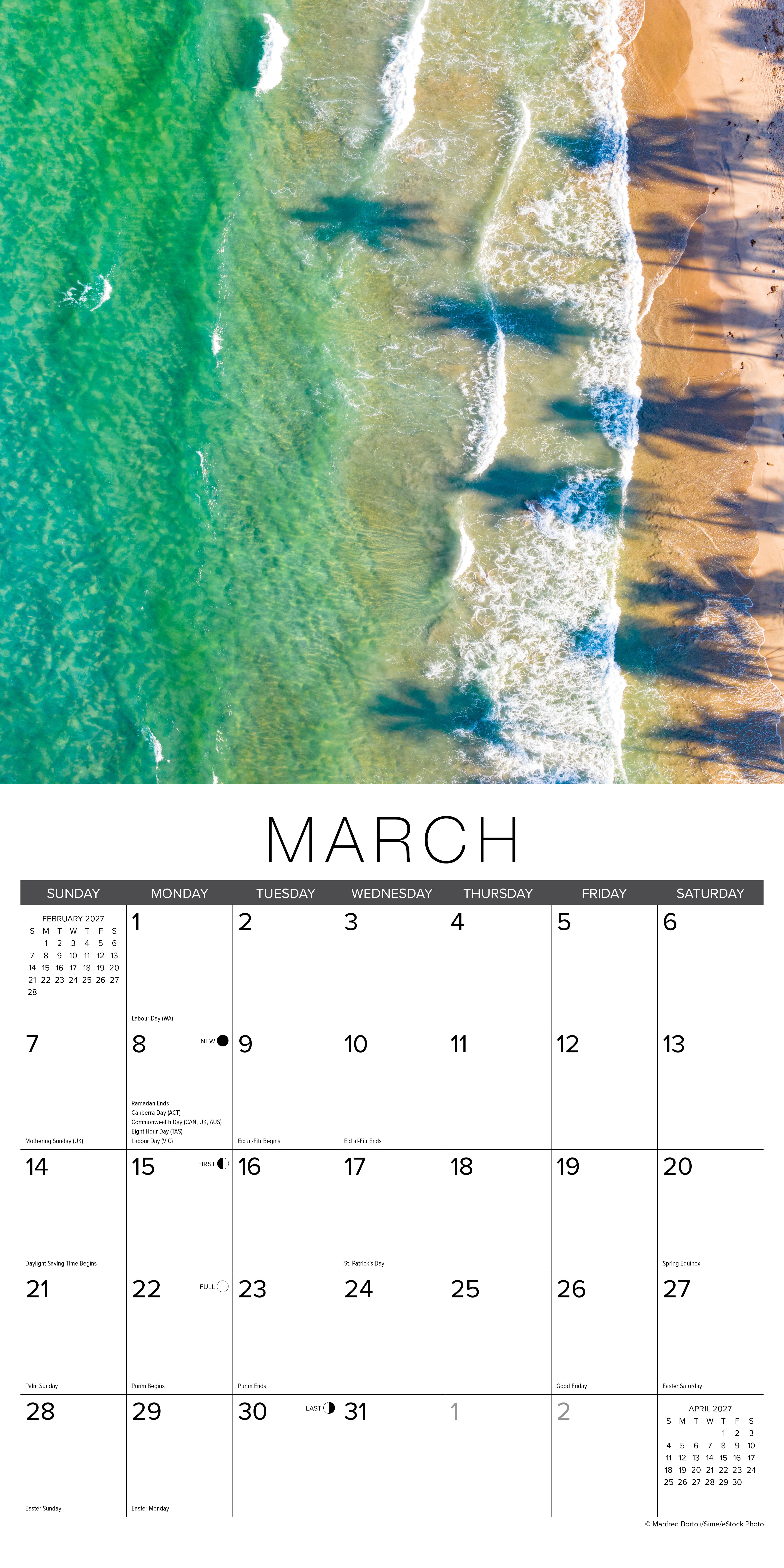 Willow Creek Press, Beaches 2027 Wall Calendar